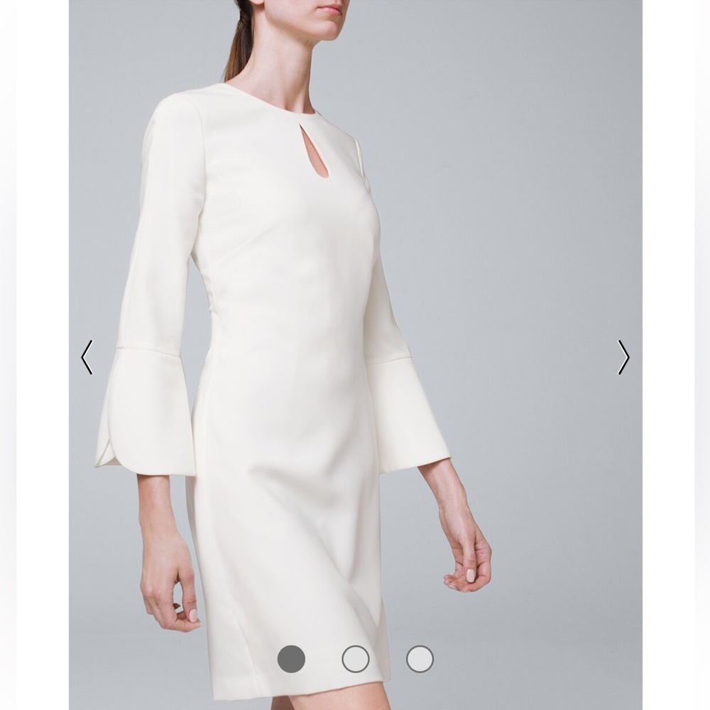 NWT WHBM white Petal sleeve shift dress, 4P